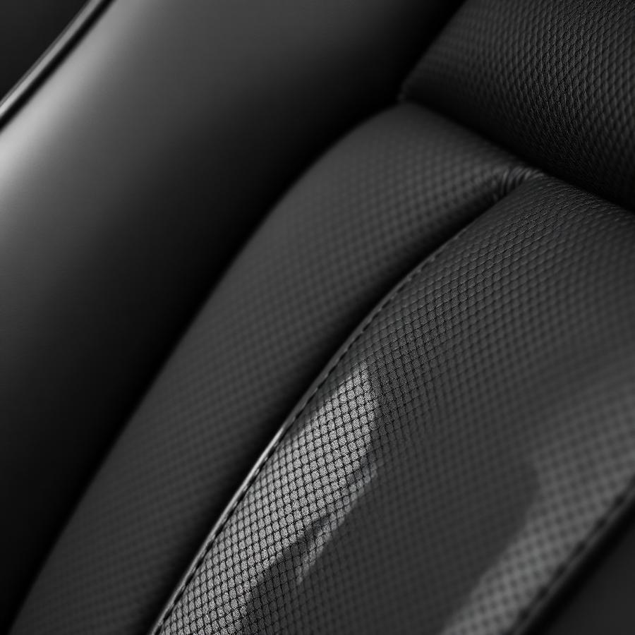 Hand-stitched leather interior detail